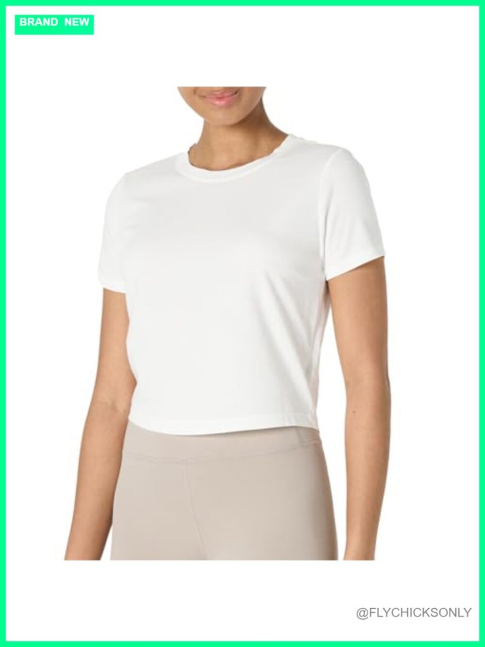 Women's Soft Cotton Modal Cropped Crewneck Yoga Workout T-Shirt